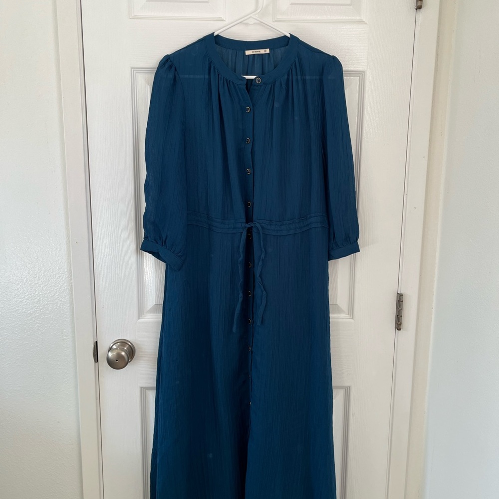 NWOT It hippie  Blue Button-Down Dress size S